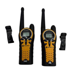 Motorola Talkabout T7400 Two-Way Radios Pair Black/Yellow with Belt Clips